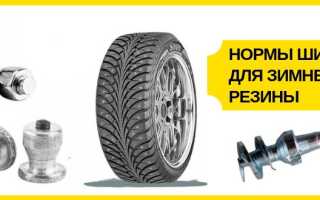 Сколько шипов на зимней резине: нормы для R13, R14, R15, R16, R17