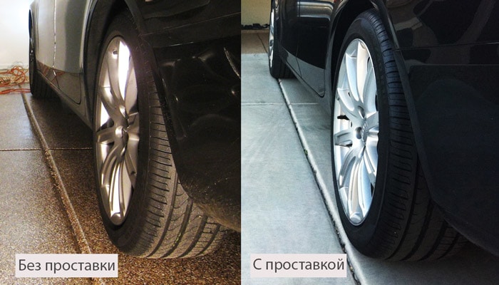 фото с проставкой и без